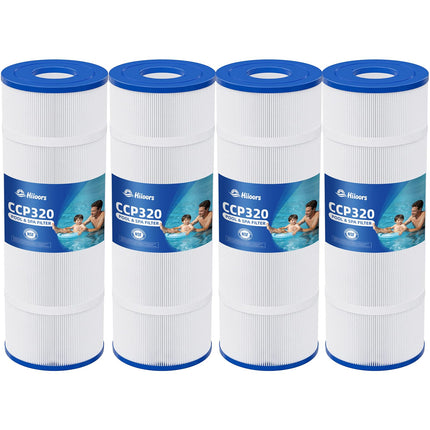 Hiioors CCP320 Pool Filter Cartridges 4 Pack, Compatible with Pentair Clean & Clear Plus 320, Replace Pentair R173573, Pleatco PCC80-PAK4, 160340, 320 sq.ft, Heavy Duty 5 oz+ Trilobal Fabric