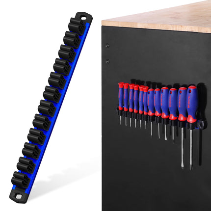 WORKPRO Magnetic Screwdriver and Wrench Organizer Set, 12-Slot Tool Holder