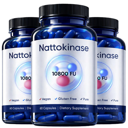 DXWXH Ultimate Nattokinase Capsules, Nattokinase Supplement Organic 10800 FU Per Serving for Heart Health, and Daily Wellness Support, Vegan, Gluten Free, 60 Capsules (3)