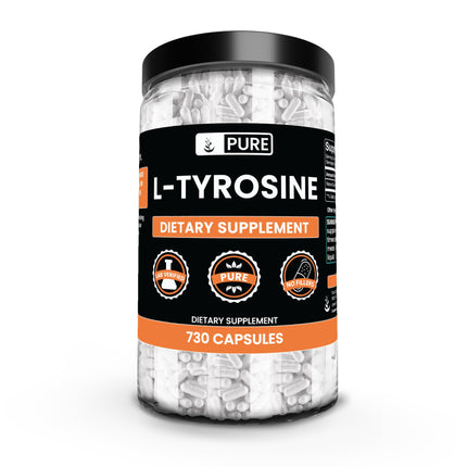PURE ORIGINAL INGREDIENTS L-Tyrosine (730 Capsules) No Magnesium Or Rice Fillers, Always Pure, Lab Verified