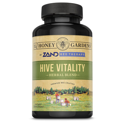 Honey Gardens ZAND Bee Therapy Hive Vitality - Herbal Blend with Bee Pollen & Royal Jelly for Apitherapy Wellness Support - Premium GMP Quality - 100 Servings, 100 Capsules