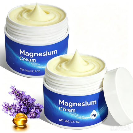 ReliCo 2pack Magnesium Cream - Pure Magnesium Oil with Vitamin E, Magnesium Lotion for Men Women