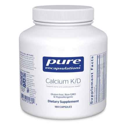 Pure Encapsulations Calcium K/D | Supplement for Bone Strength, Immune System, Colon, and Cardiovascular Health* | 180 Capsules