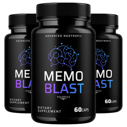 (3 Pack) Memo Blast Capsules - Official MemoBlast Premium Formula Supplement Pills, Advanced Support Formula for Overall Health & Wellness, All Natural Vive Nervo Review, 180 Capsules for 3 Months