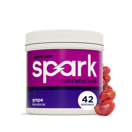 AdvoCare Spark - Energy Drink Mix - Vitamin & Amino Acid Supplement - Supports Energy & Focus - Portable Immune Support - Sugar-Free - Grape - 10.5 oz (42 Servings)