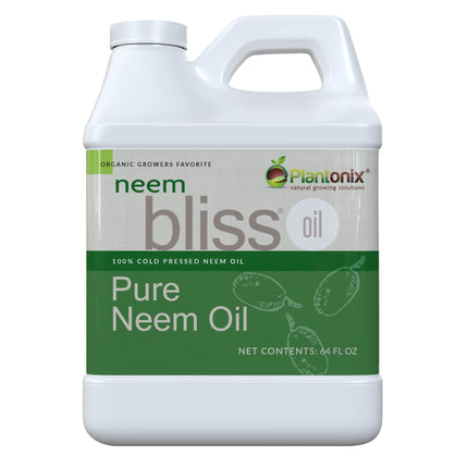 plantonix Neem Bliss (64 Fl Oz) – 100% Cold Pressed Neem Oil Concentrate - Pure, Unrefined, and Organic Neem Oil for Skin Care, Hair Care, and Scalp - Moisturizing Beauty Essentials
