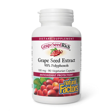 Natural Factors, GrapeSeedRich Grape Seed Extract, Antioxidant Support for Healthy Inflammatory Response, 90 Capsules
