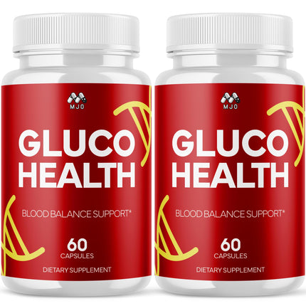 (2 Pack) Gluco Health Capsules, Official Glucohealth Support Pills with All Natural Ingredients, Advanced Gluco Health Formula Health Supplement with Maximum Strength Vitamin Formula (120 Capsules)