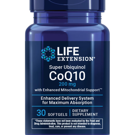 Life Extension Super Ubiquinol CoQ10 with Enhanced Mitochondrial Support – 200 mg, Shilajit – Promotes Heart Health, Cell Energy, Oxidative Stress – Gluten-Free, Non-GMO – 30 Softgels (Pack of 2)