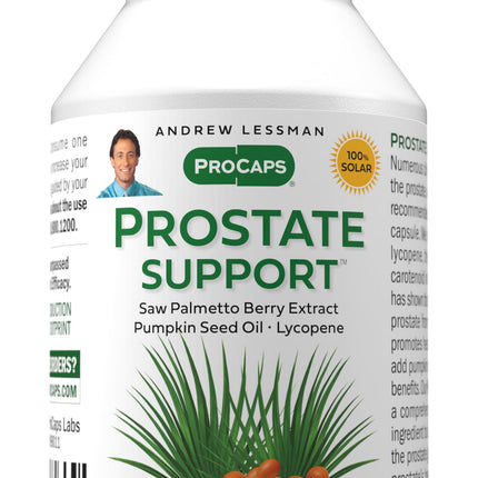 ANDREW LESSMAN Prostate Support Supplement for Men's Health, 30 Softgels, No Additives - Saw Palmetto for Men, Pumpkin Seed Oil, Lycopene, Omega-3 for Prostate Health, Urinary, Bladder Function