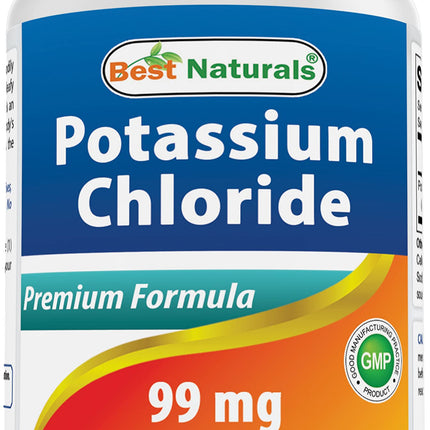 Best Naturals Potassium Chloride Supplement 99mg 400 Tablets - 3rd Party Lab Tested