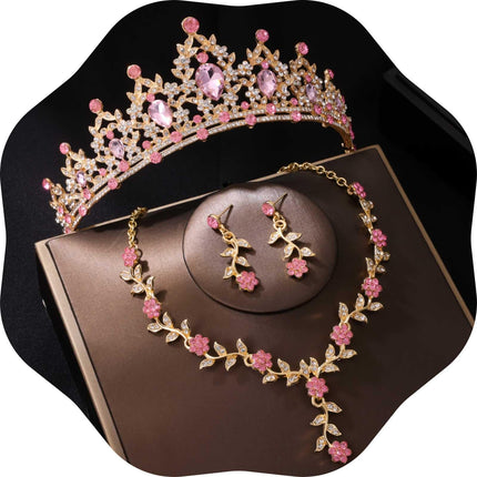 Kamirola Metal Tiaras and Crowns for Women,Tiaras Earrings Necklace sets