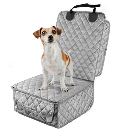 PETICON Waterproof Front Seat Car Cover, Full Protection Dog Car Seat Cover with Side Flaps, Nonslip Scratchproof Front Seat Cover Fits for Cars, Trucks, SUVs, Jeep, Gray (Gray)