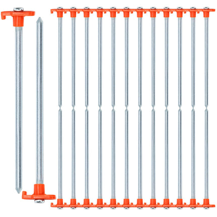 Yesland 24 Pack Tent Stake Heavy Duty, 10 Inch Non-Rust Metal Tent Pegs Ground Yard Stake Tent Spikes for Camping Patio, Garden, Canopies, Grassland, Outdoor, Hiking, Orange