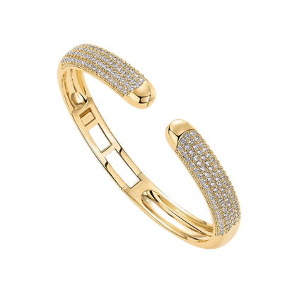 PAVOI Cuff Bracelet Set, 14K Gold Plated, Yellow Gold