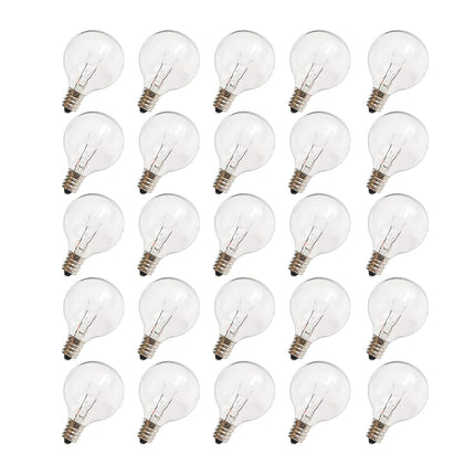 CHYParty G40 Replacement Bulbs Outdoor, 120V 5W Clear, E12 Base, 25PK