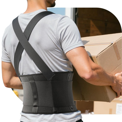 SOLOEVER Work Back Brace for Men & Women, Adjustable Lower Back Support Belt for Sciatica, Herniated Disc, Pain Relief, Moving Warehouse Heavy Lifting Safety & Protection (Black, XX-Large)