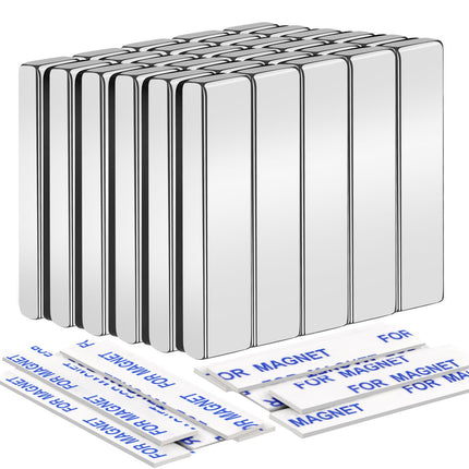 MIKEDE 30 Pcs Small Neodymium Magnets with Adhensive Backing 40x10x5 mm