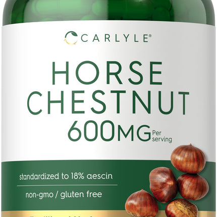 Carlyle Horse Chestnut Extract | 600mg | 180 Capsules | Herbal Supplement | Non-GMO, Gluten Free
