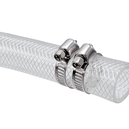 1/2" ID x 3/4" OD - 10 Ft High Pressure Braided Clear PVC Vinyl Tubing Flexible Tube, Heavy Duty Reinforced Hose Tubing