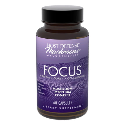 Host Defense MycoBenefits Focus Capsules - Mushroom Supplement for Brain Health Support - Neurological Function Aid for Adults - Includes Lion's Mane, Reishi & B Vitamins - 60 Capsules (30 Servings)