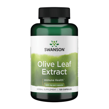 Swanson Olive Leaf Extract Immune and Cardiovascular Health Supplement for Adults Seeking Year-Round Immune Support - 20% Oleuropein (120 Capsules, 500 mg)