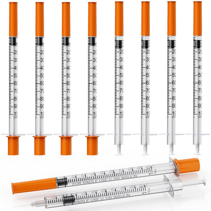1ml/cc Syringe with Needle, 31 Gauge 5/16 Inch(8mm) Pack of 25