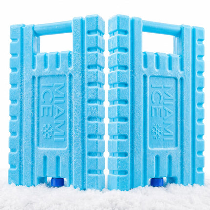 Miami Ice XL Reusable Ice Packs for Cooler (12"x9") - Replaces 14 lbs of Ice, Stays Cold up to 96 Hours, BPA-Free, Built-in Handle, Large Frozen Cooler Ice Packs - 2 Pack