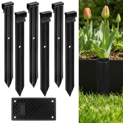 16 Pack Metal Landscape Edging Stakes,10 in Heavy Duty Garden Spikes