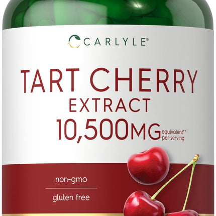 Carlyle Tart Cherry Capsules | 200 Pills | Max Potency | Non-GMO, Gluten Free | Tart Cherry Juice Extract