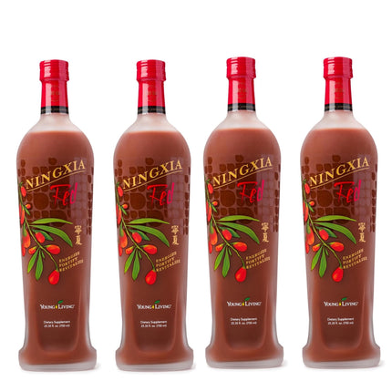 Young Living NingXia Red Antioxidant Drink | 25.35 fl oz | Superfruit with Wolfberry, Blueberry, Pomegranate, Orange, Lemon & Yuzu Essential Oils | 4 Pack