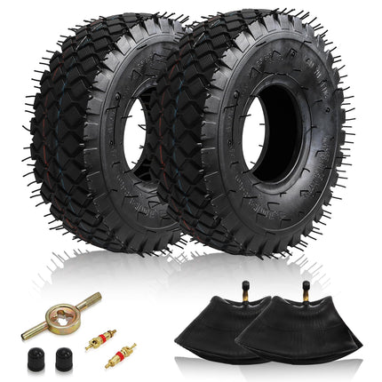 Covzoe 2 Set 4.10/3.50-4 Tire and Inner Tube with Bent Valve Stem