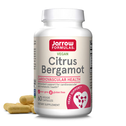 Jarrow Formulas Citrus Bergamot Supplement 500 mg - 60 Servings (Veggie Caps) - Antioxidant Support for Cardiovascular & Metabolic Health - Dietary Supplement - Vegan Gluten-Free- Use with QH-Absorb