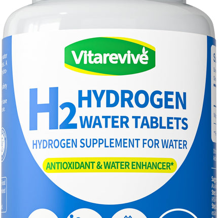 Vitarevive Hydrogen Water Tablets – 12PPM H2 Molecular Hydrogen Tablet for Drinking Water, Fast-Dissolving Hydrogen Tablets for Water, Antioxidant & Daily Wellness Water Enhancer, 90 Count