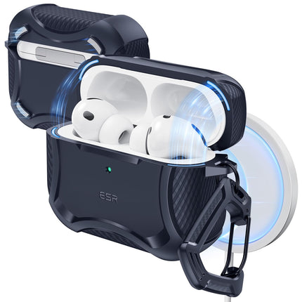 ESR for AirPods Pro 3 Case (2025), Compatible with Airpods Pro 3rd Generation Case (USB-C Cable), Magnetic Lid, MagSafe Ready, Powerful Drop Protection, Cyber Series, Navy Blue