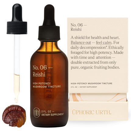 UPHORIC URTH Reishi Mushroom Extract - Double Extracted Fruitbody Mushroom Tincture | Wellness Booster, Improve Sleep, Balance Hormones (60 Servings)