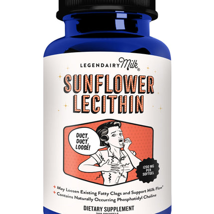 Legendairy Milk Sunflower Lecithin 1200mg, Lactation Support, Sunflower Lecithin Supplement for Clogged Milk Ducts, Made in USA, 200 Softgels