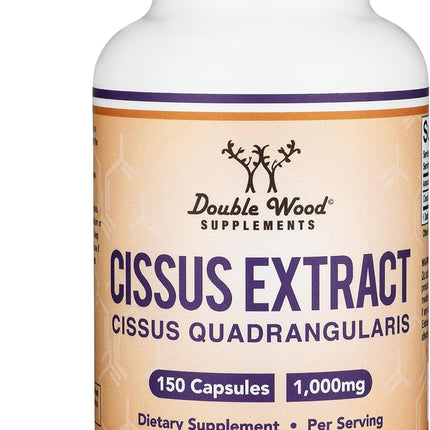 Double Wood Supplements Cissus Quadrangularis Super Extract, 150 Capsules (Non-GMO, Gluten Free) Dietary Supplement for Joint and Tendon Health, 1000mg Serving Size