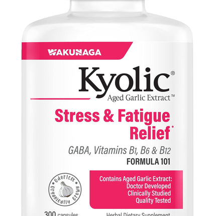 Kyolic Aged Garlic Extract Formula 101, Stress and Fatigue Relief*, 300 Capsules.