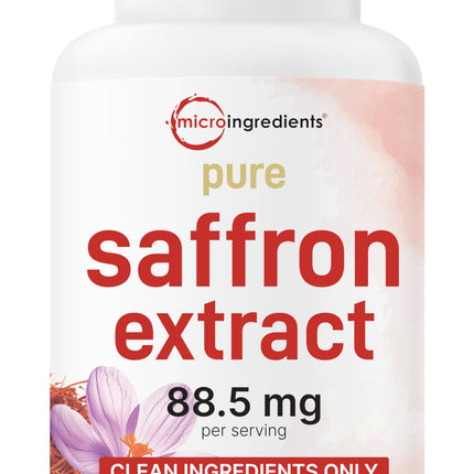 Micro Ingredients Pure Saffron Extract, 240 Veggie Capsules | 2-in-1 Formula with High Absorption Fat-Soluble Vitamin C | Mood, Vision & Heart Support | Filler Free
