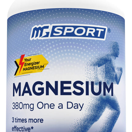 MGSPORT Magnesium Supplement 380mg - High Absorption Magnesium Complex Formula with Vitamins B6, D, E - Supports Muscle Function and Sleep Quality - 100 Servings