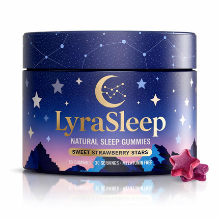 Jqewlg LyraSleep Gummies - Nighttime Relaxation & Sleep Support Supplement with L-Theanine & Botanical Blend, Calm & Restful Sleep Formula, Berry Flavor - 60 Gummies