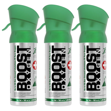 Boost Oxygen Pocket Size Natural 3L Canister | Respiratory Support for Aerobic Recovery, Altitude, Performance & Health (3 Pack)