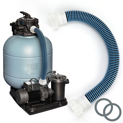 Conderyang 24inch 1 1/2" Pool Sand Filter Pump Hose For Above Ground Pool 2ft 1.5 Inch Eva Pool Sand Pump Replacement Hose For Saltwater Systems And Sand Filters (Blue)