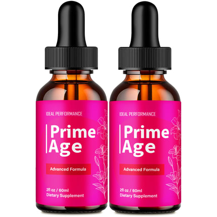 Prime Age Drops, Official PrimeAge Liquid Supplement Beauty Skin Drops for Radiance, Youthful & Healthy Glow - Maximum Strength, All Natural Ingredients Prime Age Beauty Formula Reviews (2 Pack)