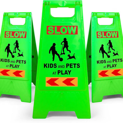 XPCARE 3 Pack 24 IN Slow Down Kids at Play Sign for Street Neighborhoods