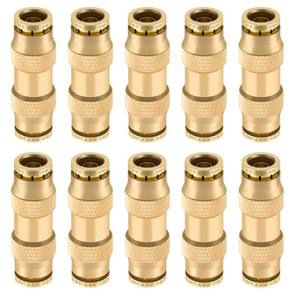 Boeray 5/16" Straight Brass Union, DOT Approved Air Line Connector 10PCS