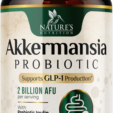 Akkermansia Probiotic - Akkermansia 2 Billion AFU Per Serving - Advanced Probiotics Akkermansia Muciniphila Supplement - Digestive Health & GLP-1 Support & Prebiotics - Bottled in USA - 120 Capsules