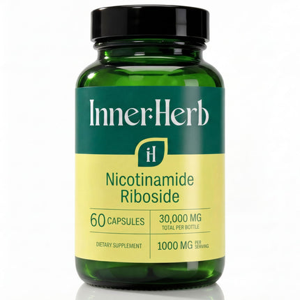 InnerHerb Nicotinamide Riboside (NR) 1000mg | Vitamin B3 Derivative | Single Ingredient | 60 Vegan Capsules | Unflavored | 2 Capsules Daily | 30-Day Supply