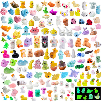 U-Zimikee 200 Pcs Mini Resin Animals - Miniature Animal Figurines Mini Animals to Hide Little Tiny Animal Figures Bulk for Fairy Garden Micro Landscape Decor Dollhouse Crafts Accessories